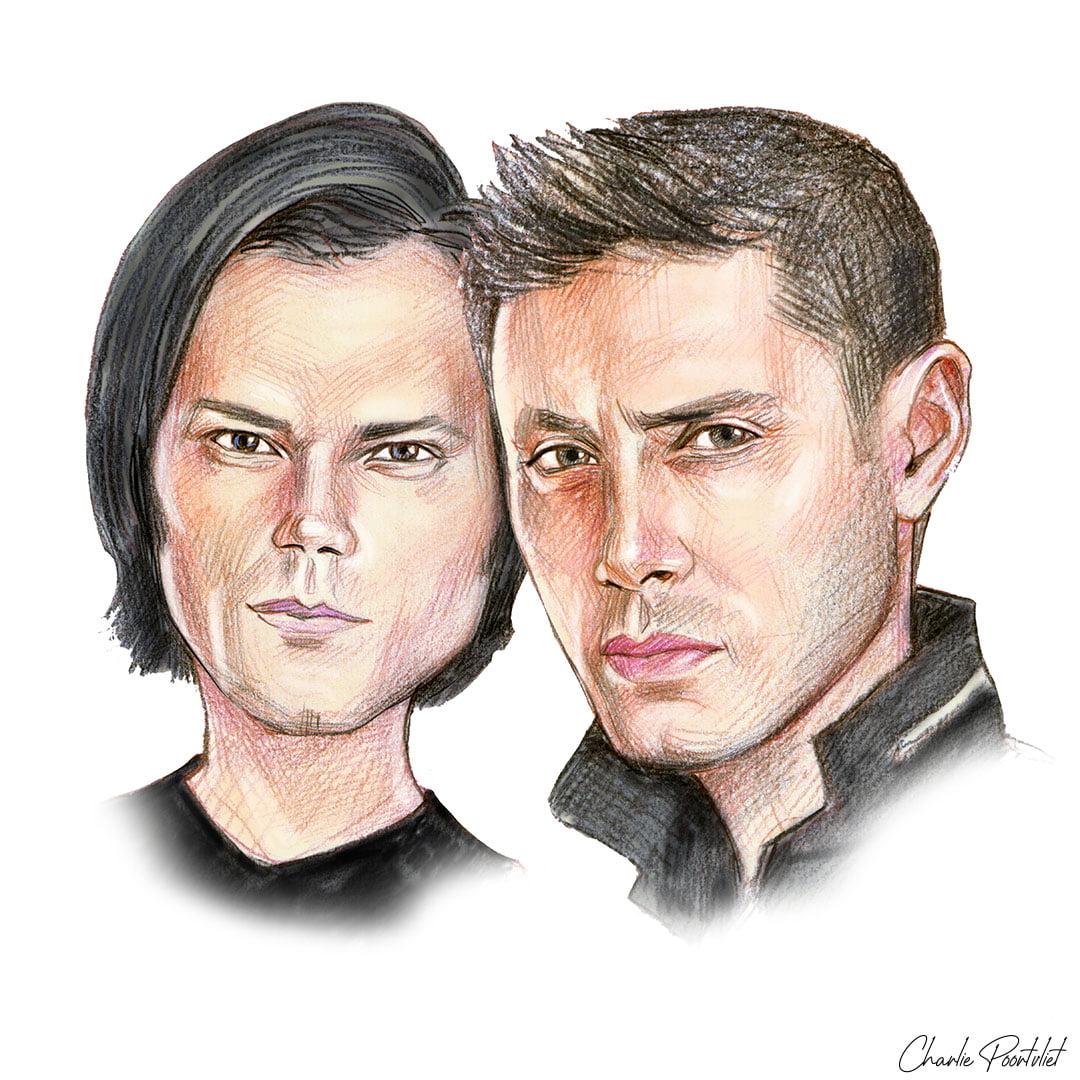 Portrettekening Sam and Dean van Supernatural